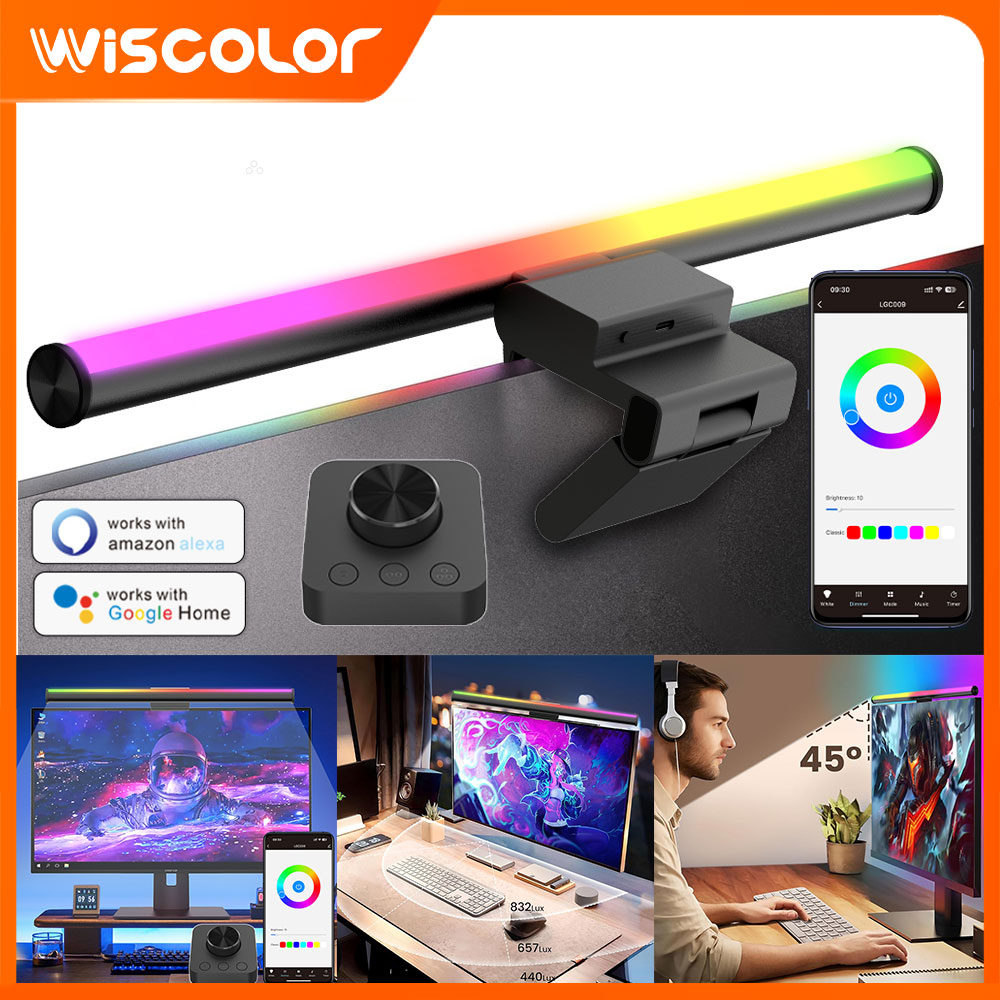Desk Setup Black - Barre lumineuse LED pour écran, lampe