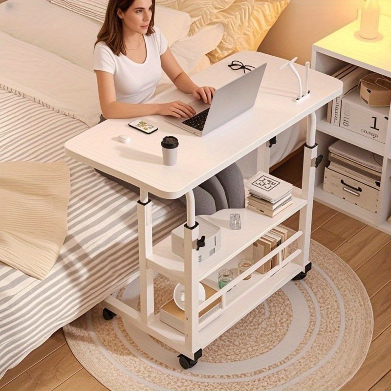 Desk Setup Modern - Table pliante multifonctionnelle avec roulettes, hauteur