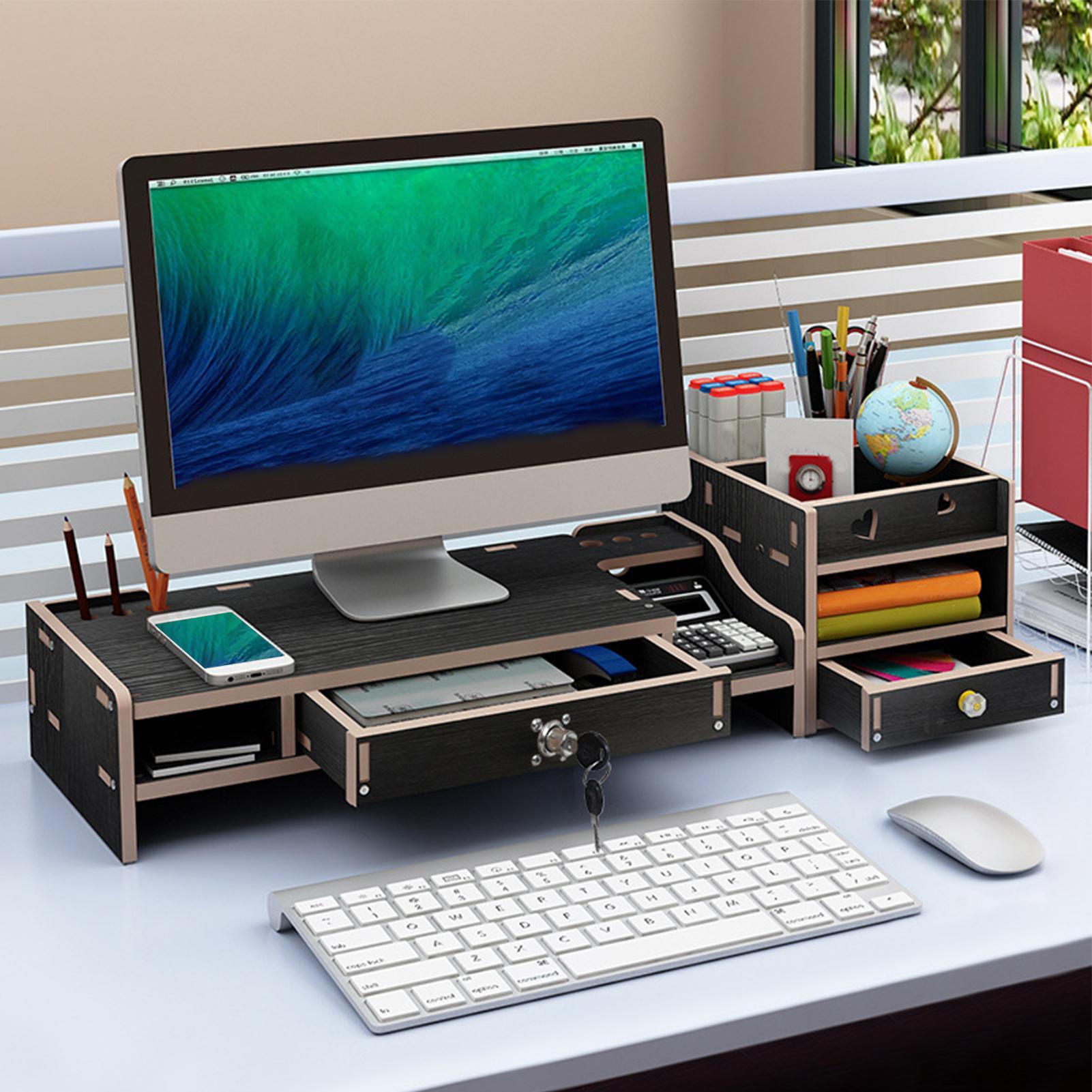 Monitor Riser Wood - Moniteur Riser bureau en bois organisateur