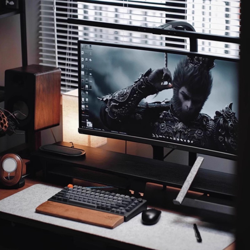 Monitor Riser Wood - Support de moniteur réglable pour bureau,