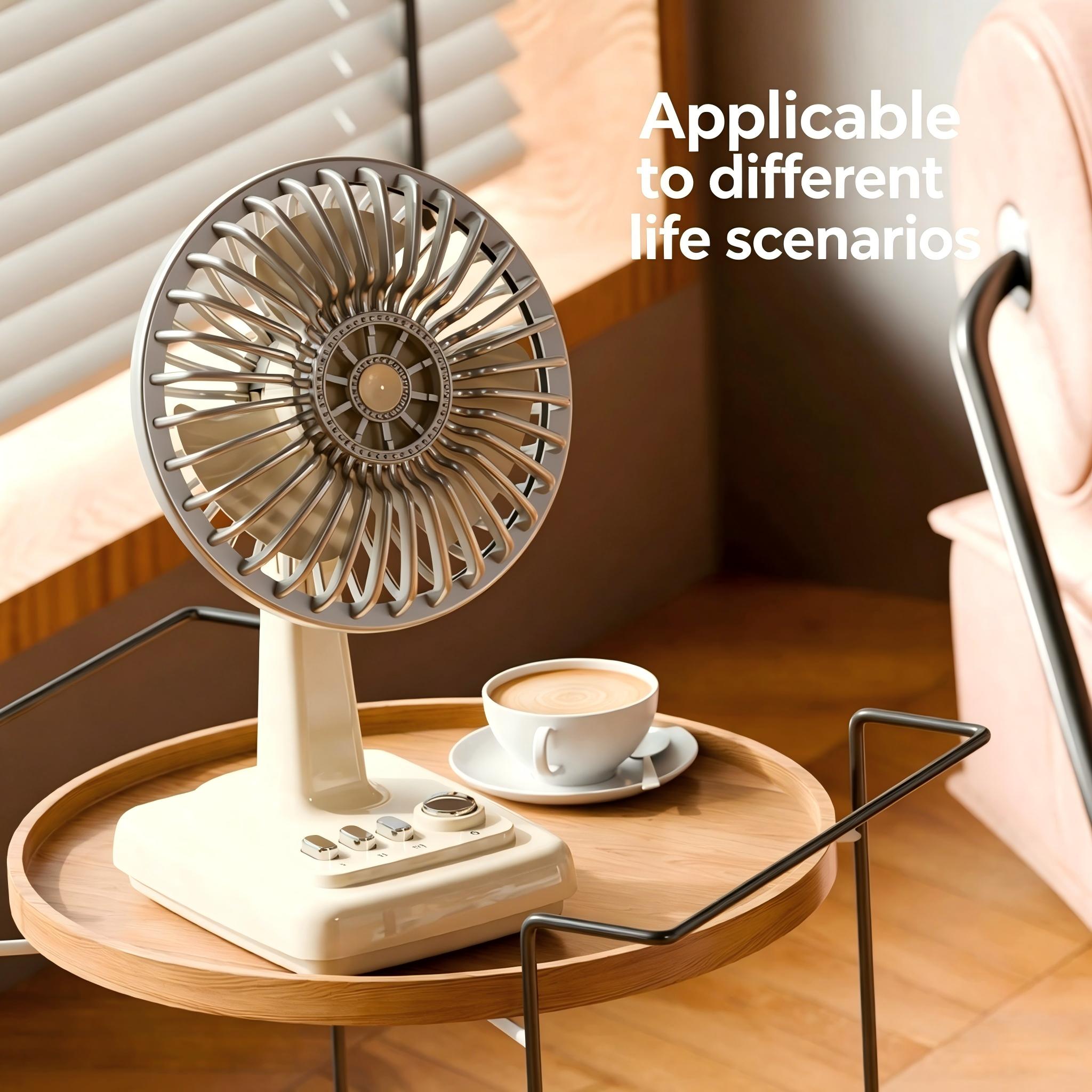 Fan Desk Small Usb - Ventilateur de bureau rétro en alliage,