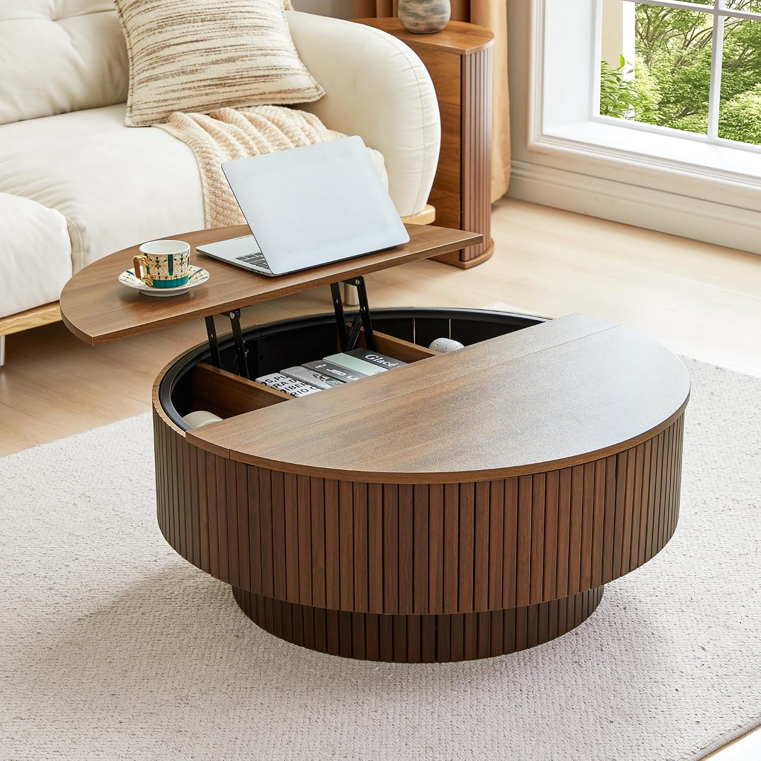 Desk Setup Modern - Table basse ronde de 33 pouces