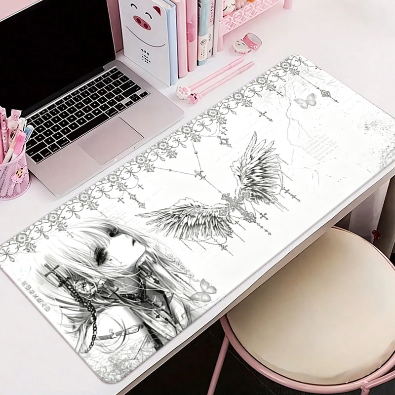 Desk Setup Black - Tapis de souris en cuir noir