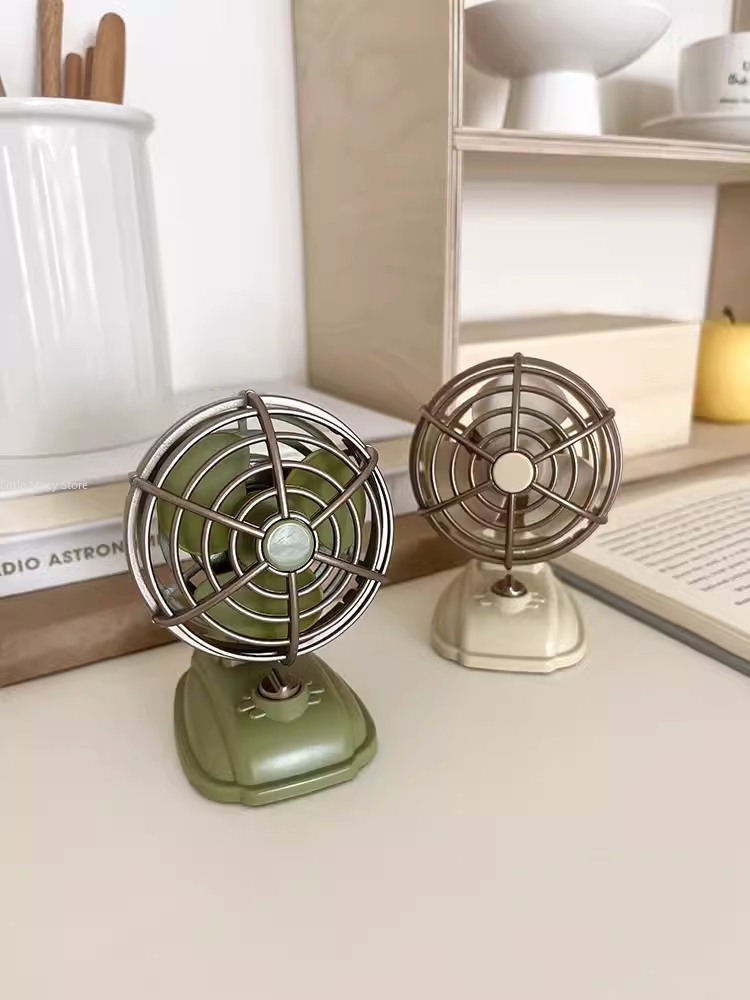 Fan Desk Small Usb - Petit ventilateur de bureau rétro, chargement