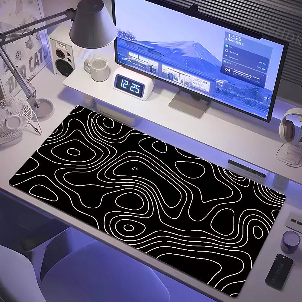 Tapis de bureau XXL noir et bl - Desk Setup Black avis et prix