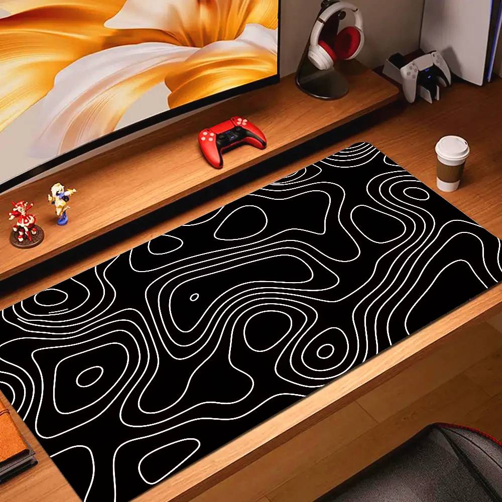 Tapis de bureau XXL noir et bl - Desk Setup Black avis et prix