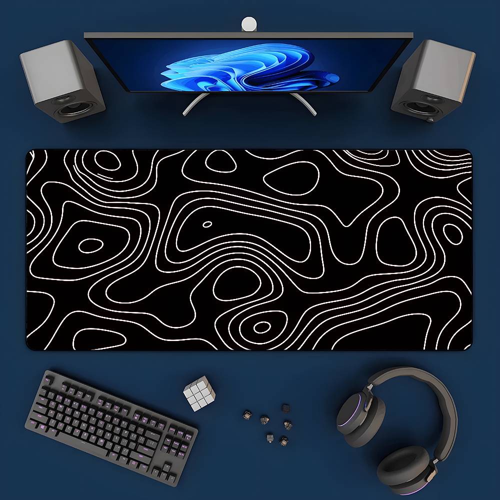 Tapis de bureau XXL noir et bl - Desk Setup Black avis et prix