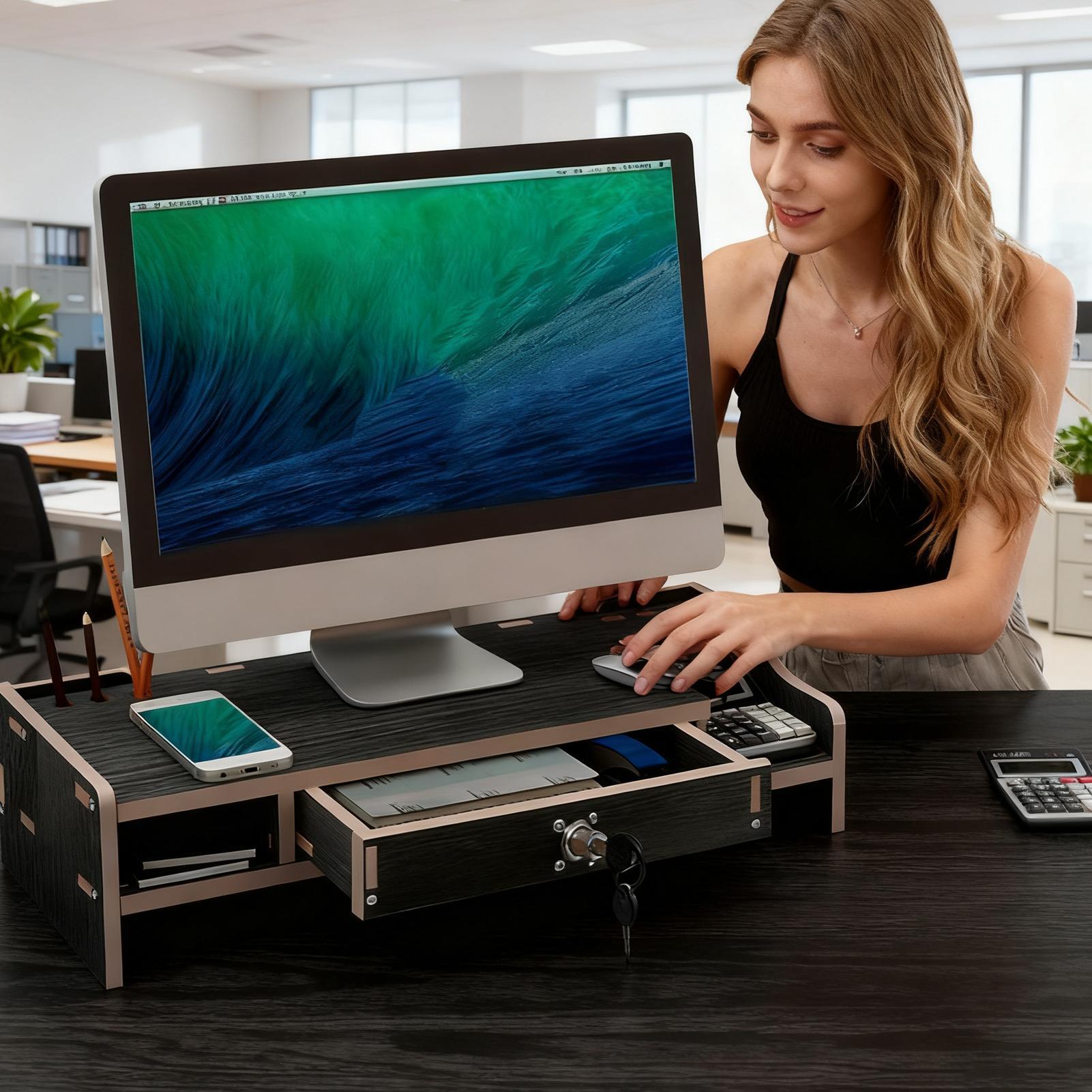 Support de moniteur pour burea - Monitor Riser Wood avis et prix