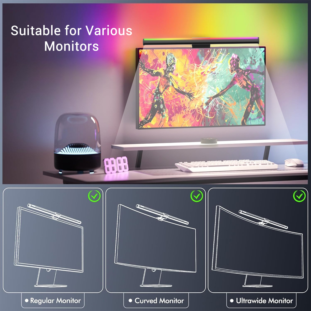 Barre lumineuse LED pour écran - Desk Setup Black avis et prix