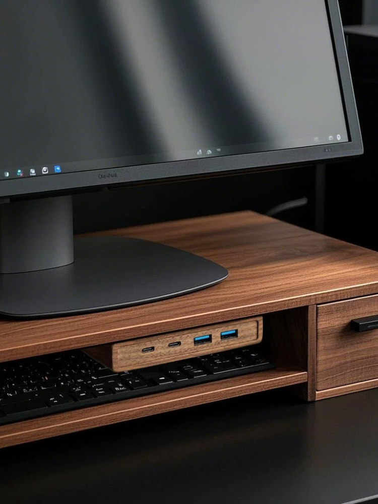 Hub USB 3.2 avec support auto- - Monitor Riser Wood avis et prix