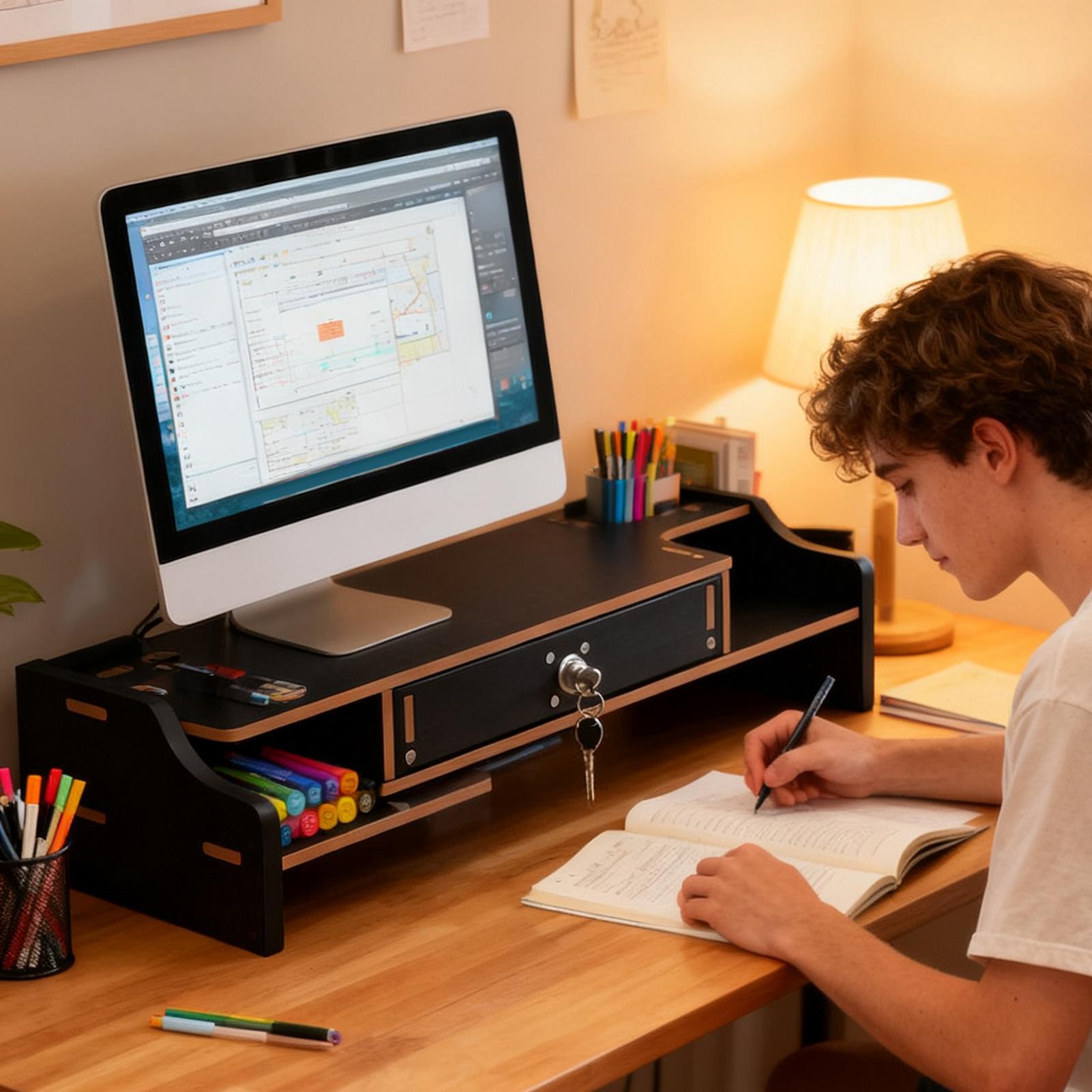 Moniteur Riser bureau en bois  - Monitor Riser Wood avis et prix