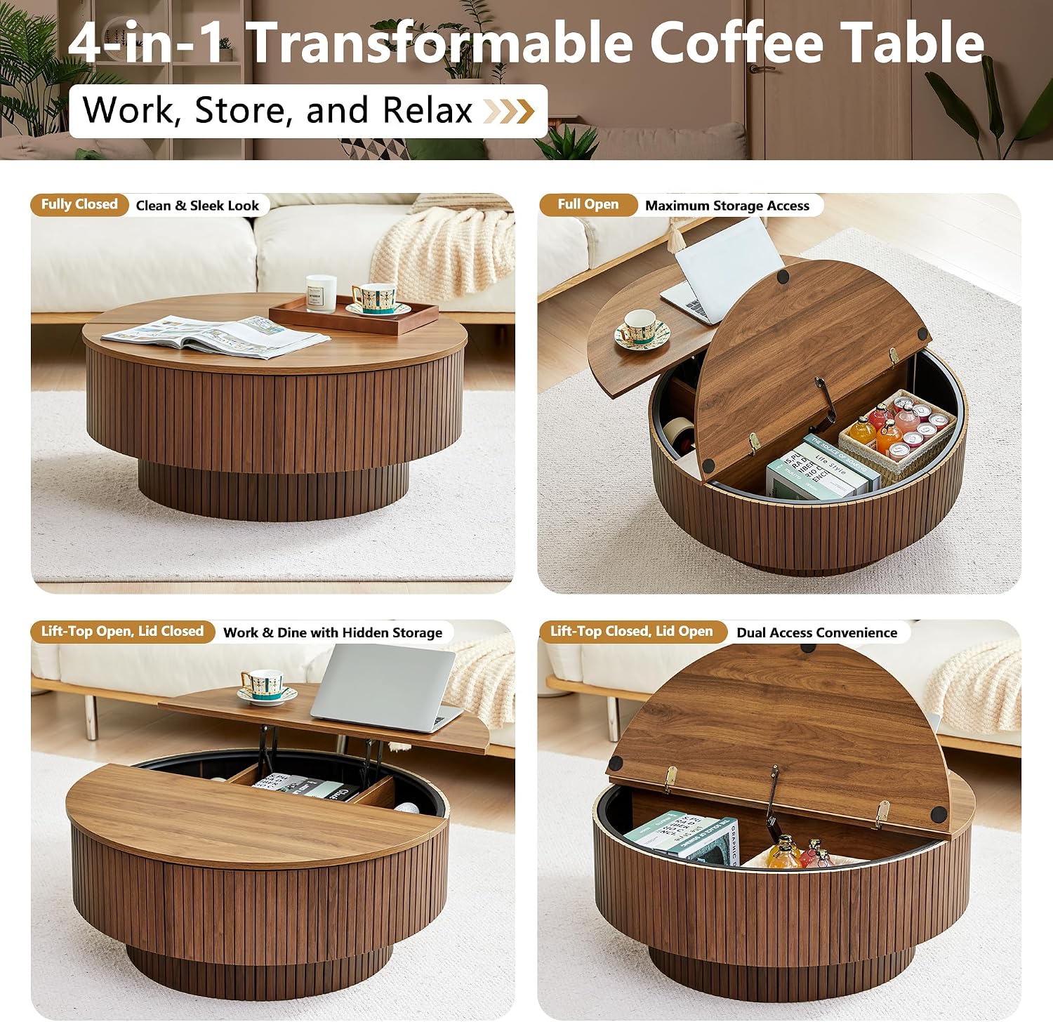 Table basse ronde de 33 pouces - Desk Setup Modern avis et prix