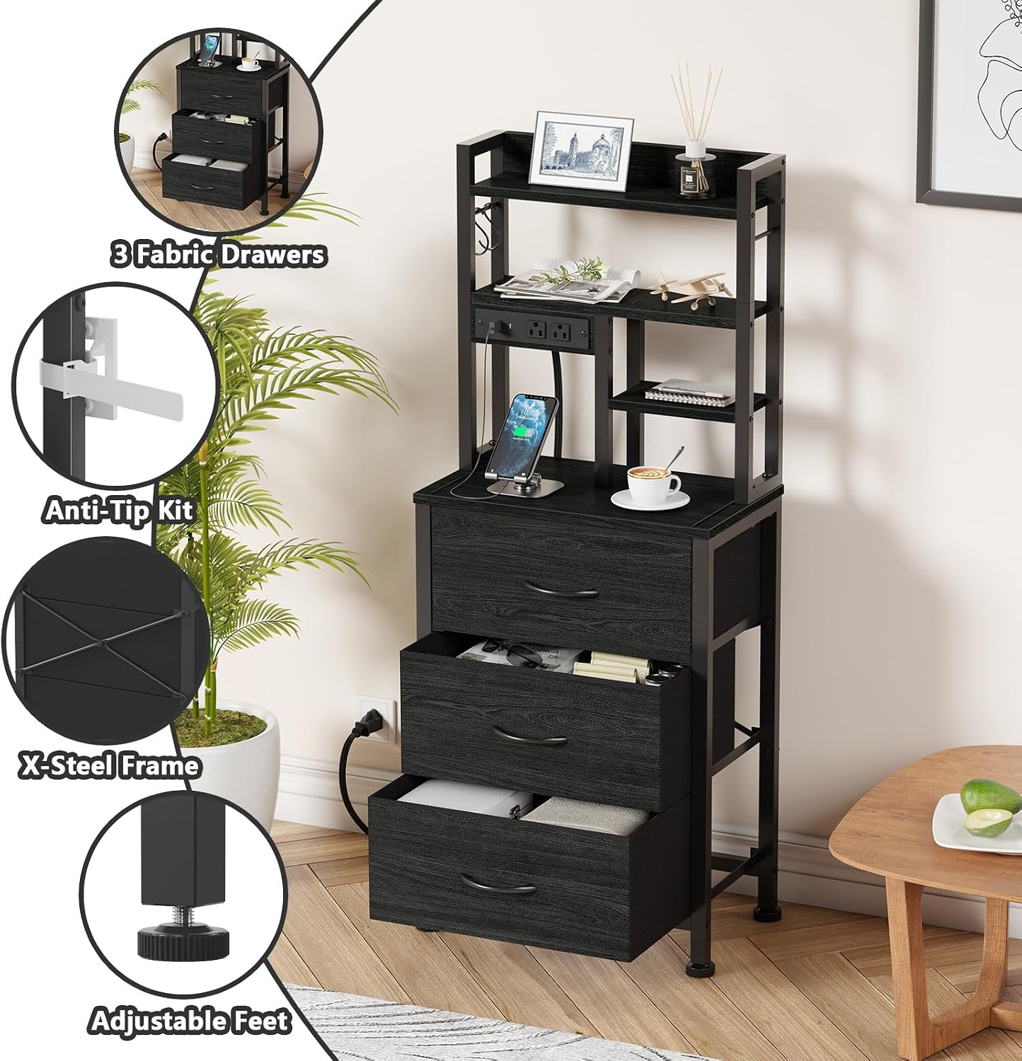 Lot de 2 tables de chevet haut - Desk Setup Oak avis et prix