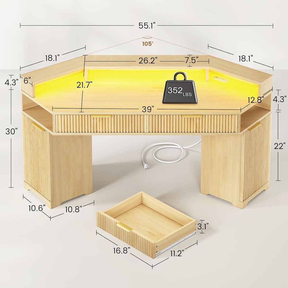 Configuration à double poste d - Desk Setup Oak avis et prix