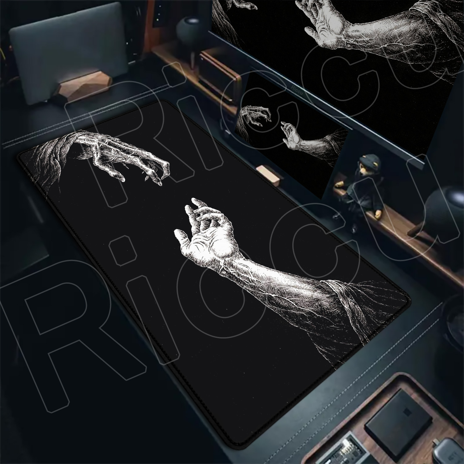 Grand tapis de souris gothique - Desk Setup Black avis et prix