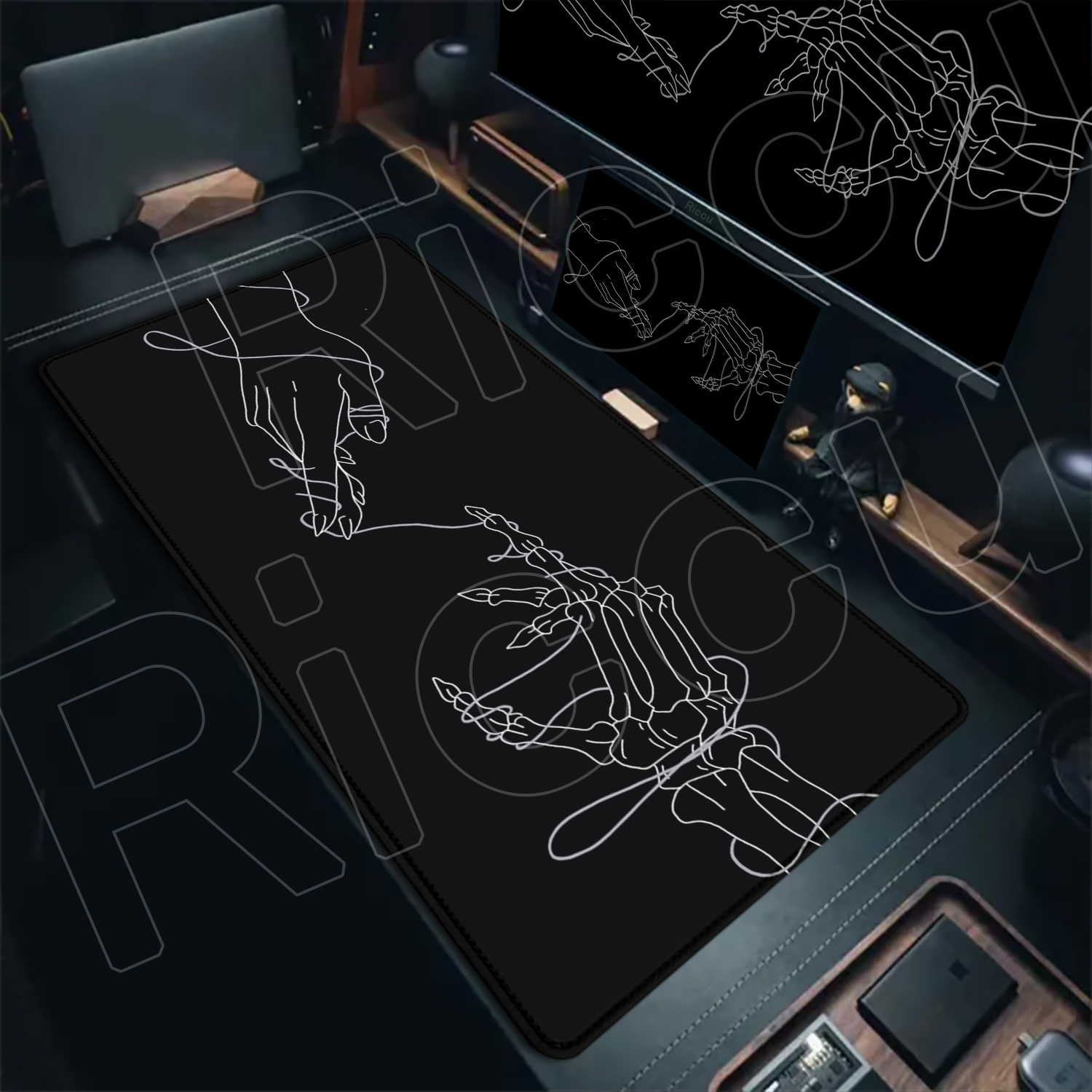 Grand tapis de souris gothique - Desk Setup Black avis et prix