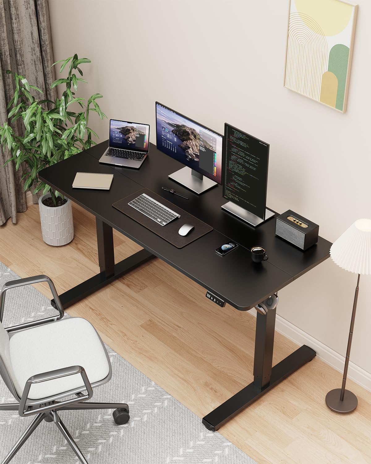 Bureau debout électrique 44 po - Desk Setup Black avis et prix